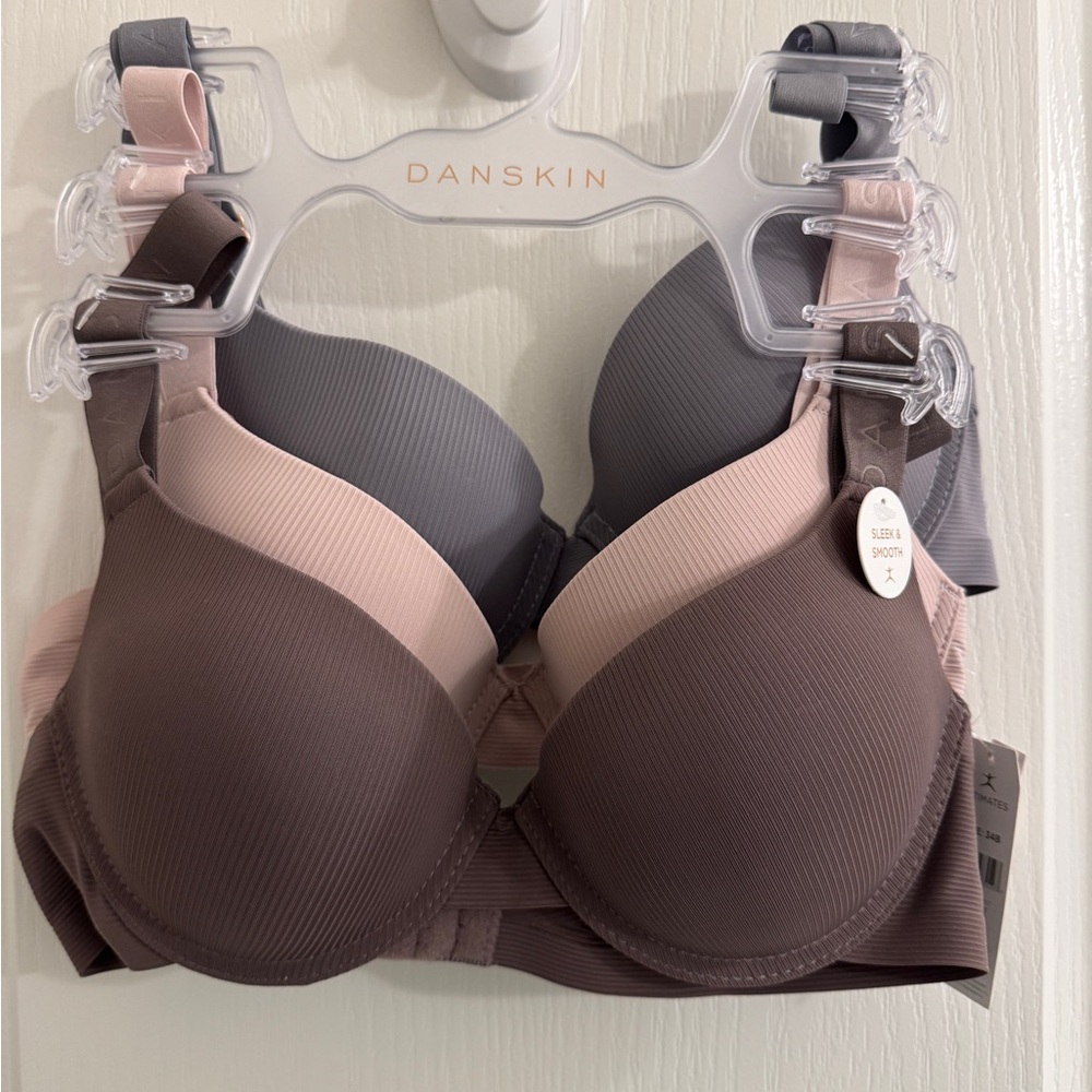 Danskin Women's Intimates Bra Set - Pink, Gray, Brown